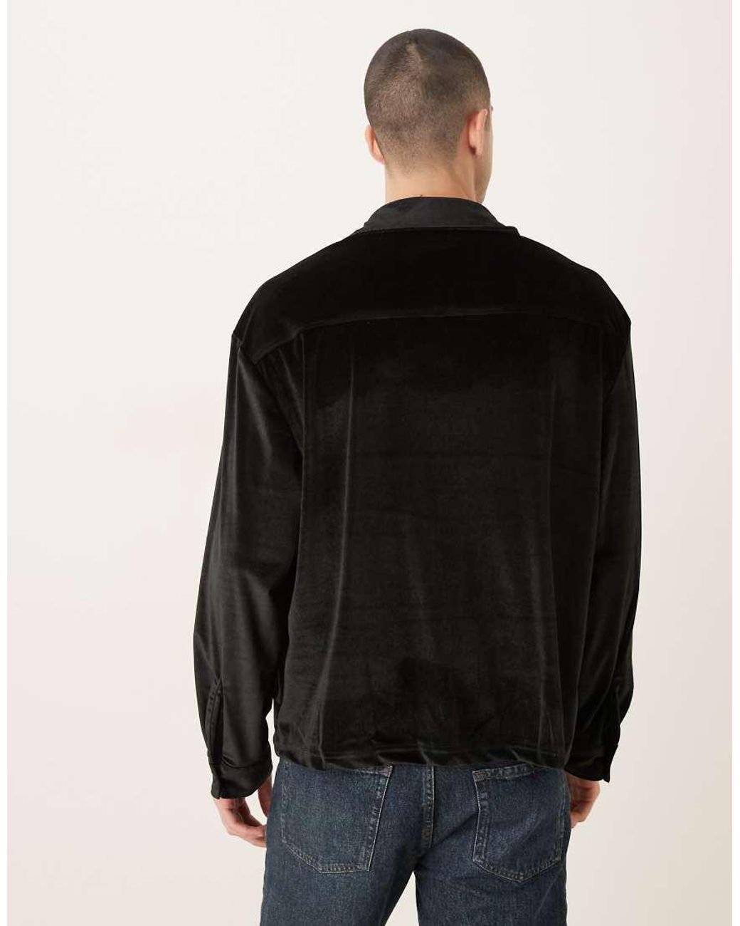 ASOS Black Long Sleeve Relaxed Boxy Shirt for men