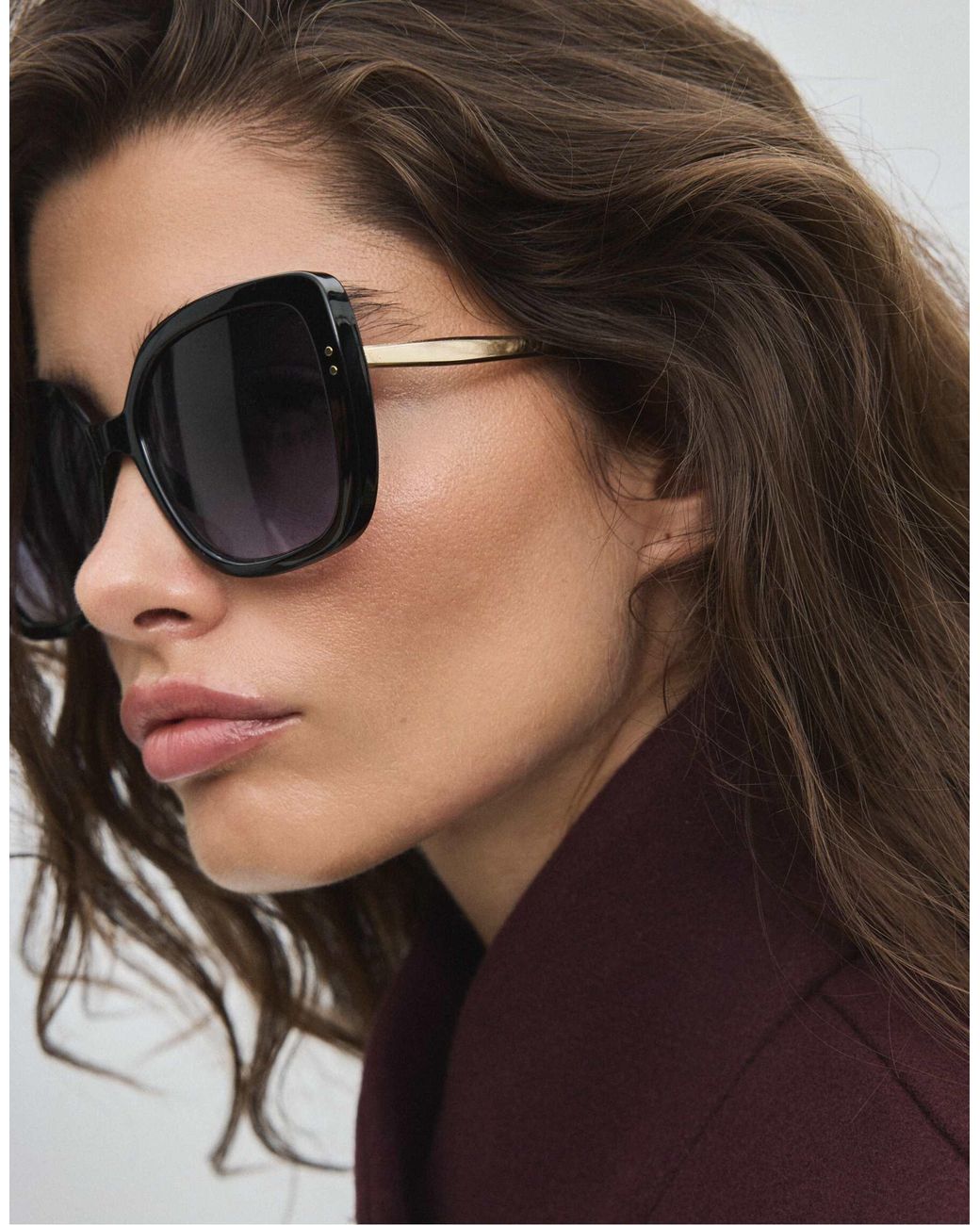 Stradivarius Blue Große eckige sonnenbrille