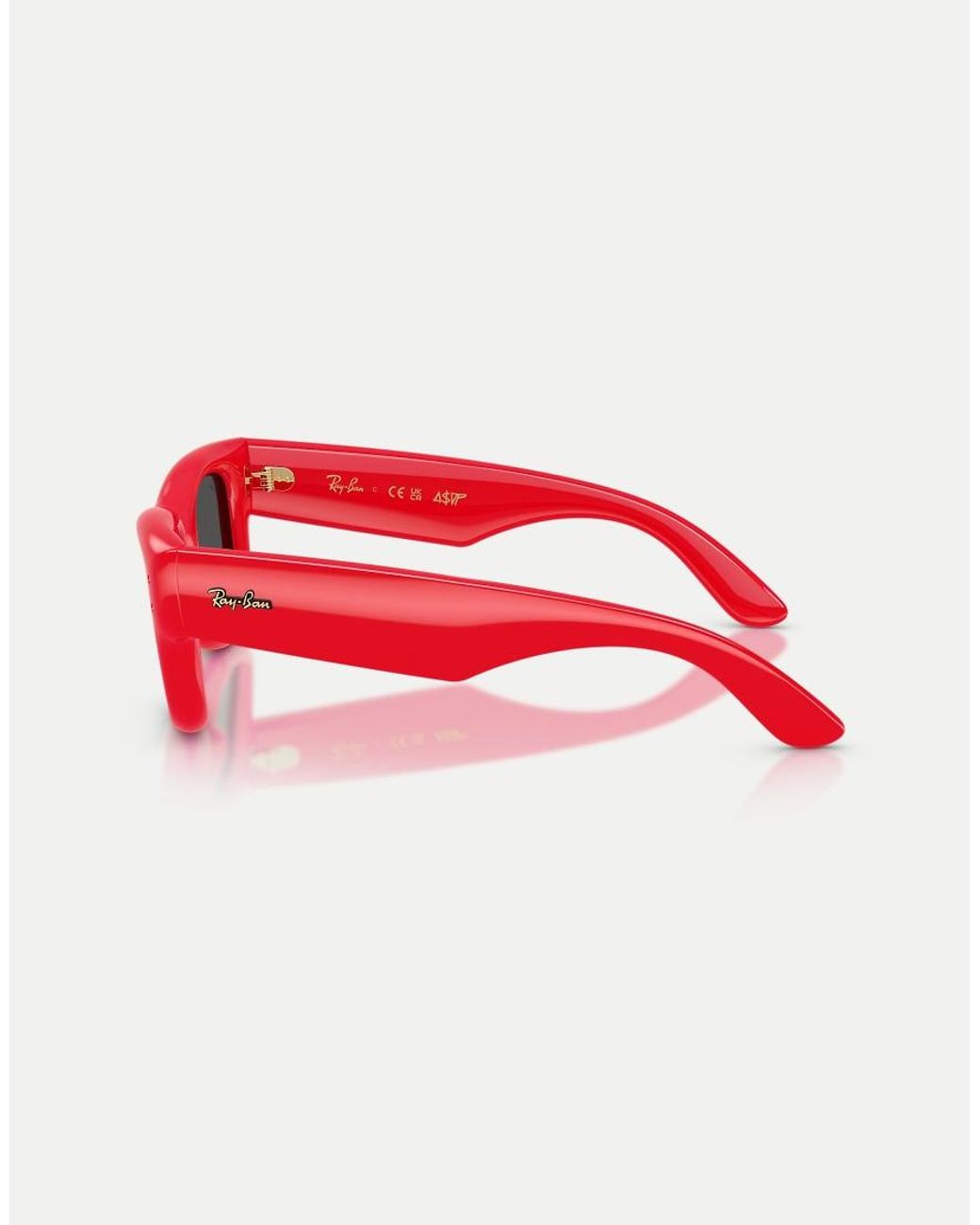 Ray-Ban Red A$Ap Rocky Wayfarer Puffer Square Sunglasses With Lens