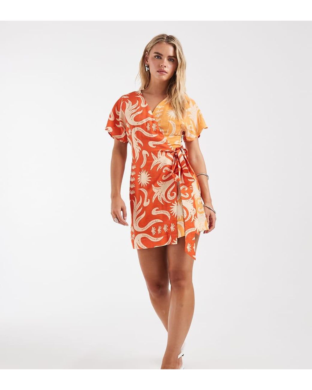 Never Fully Dressed Red Sarah Wrap Mini Dress