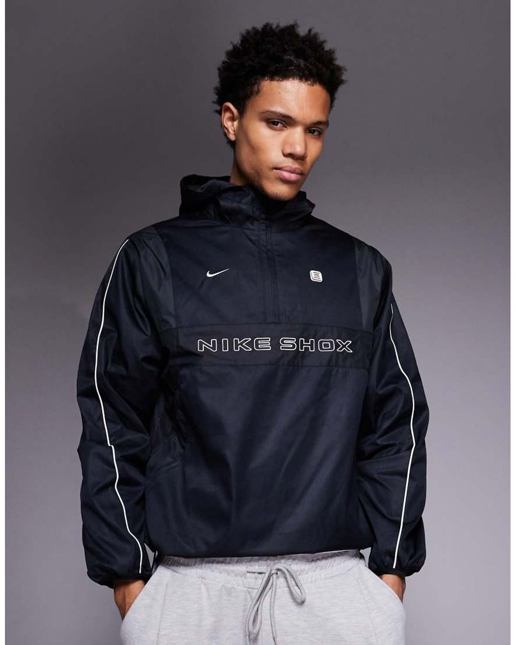 Nike Blue Shox Half Zip Woven Jacket for men