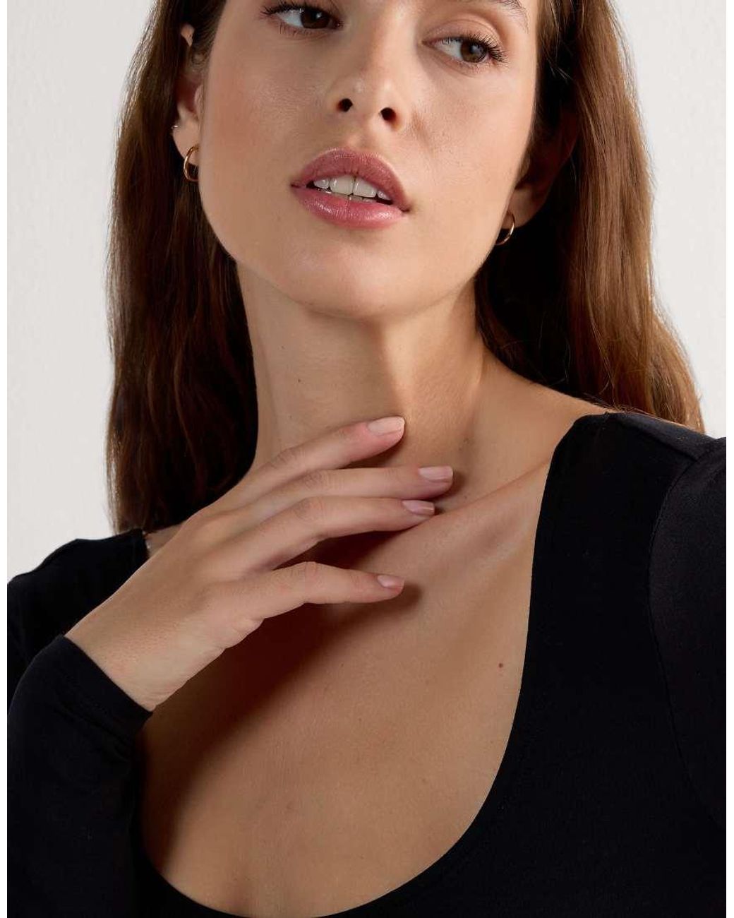 Intimissimi Black Bodysuit With Scoop Neck