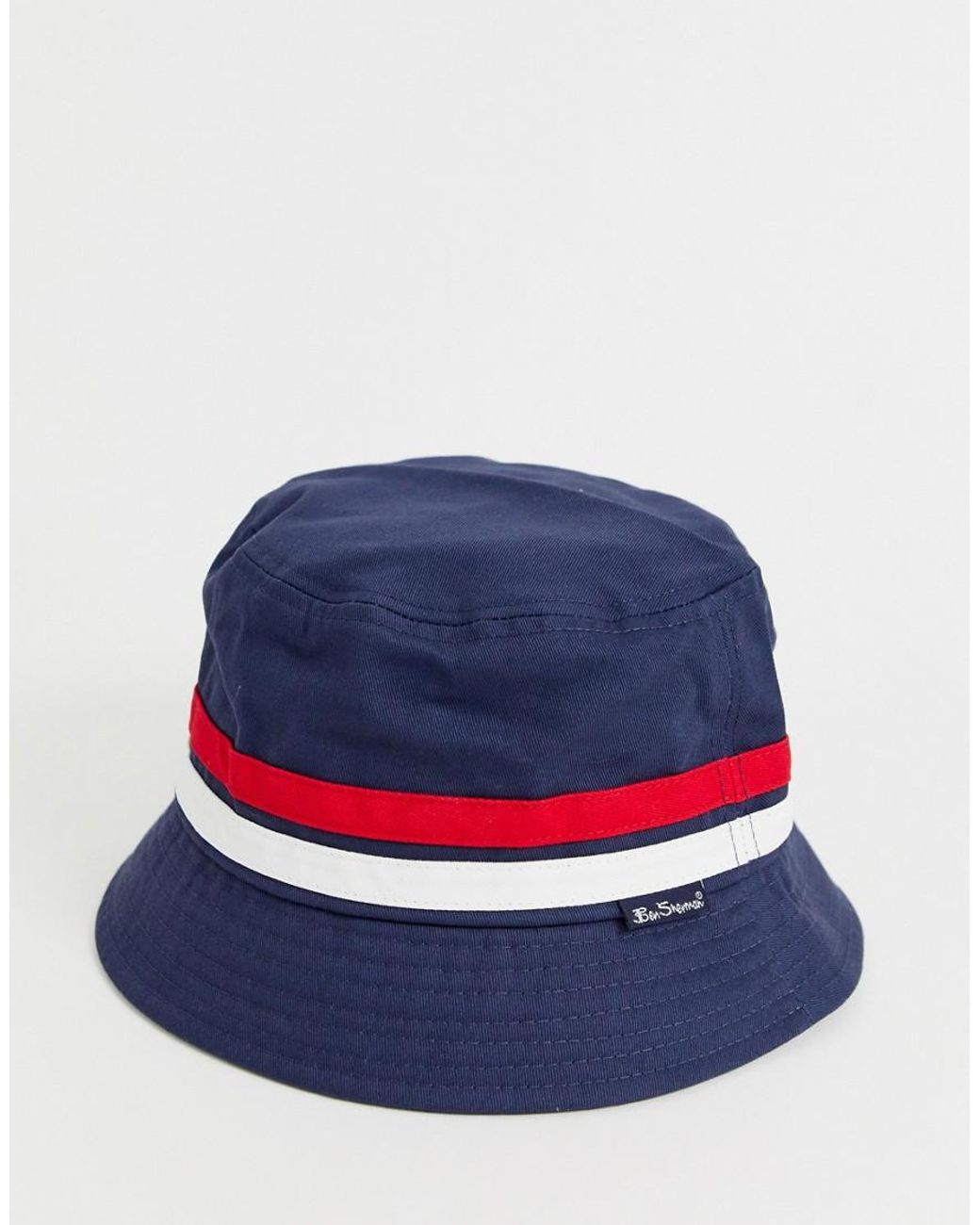 Ben Sherman Cotton Bucket Hat In Navy 