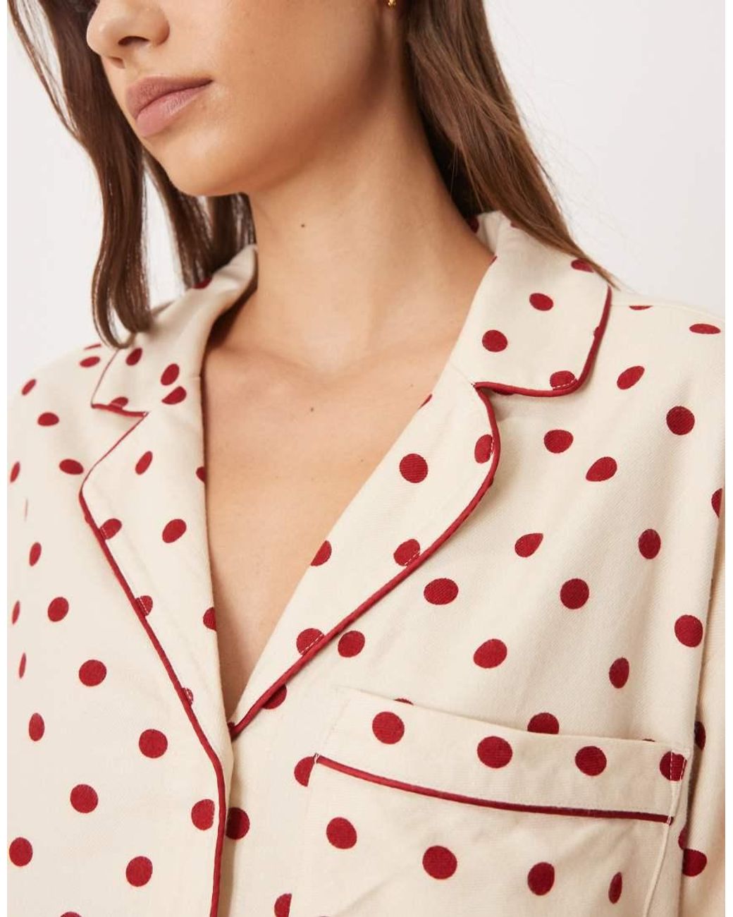 Abercrombie & Fitch Brown Flannel Long Sleeve Pyjama Shirt Co-ord