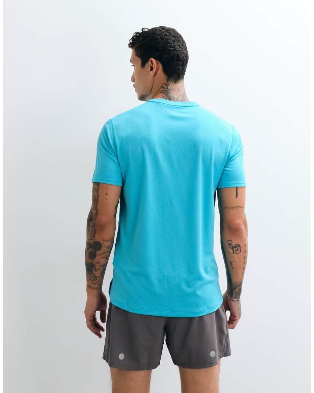 Asics Blue Short Sleeve Running T-shirt for men