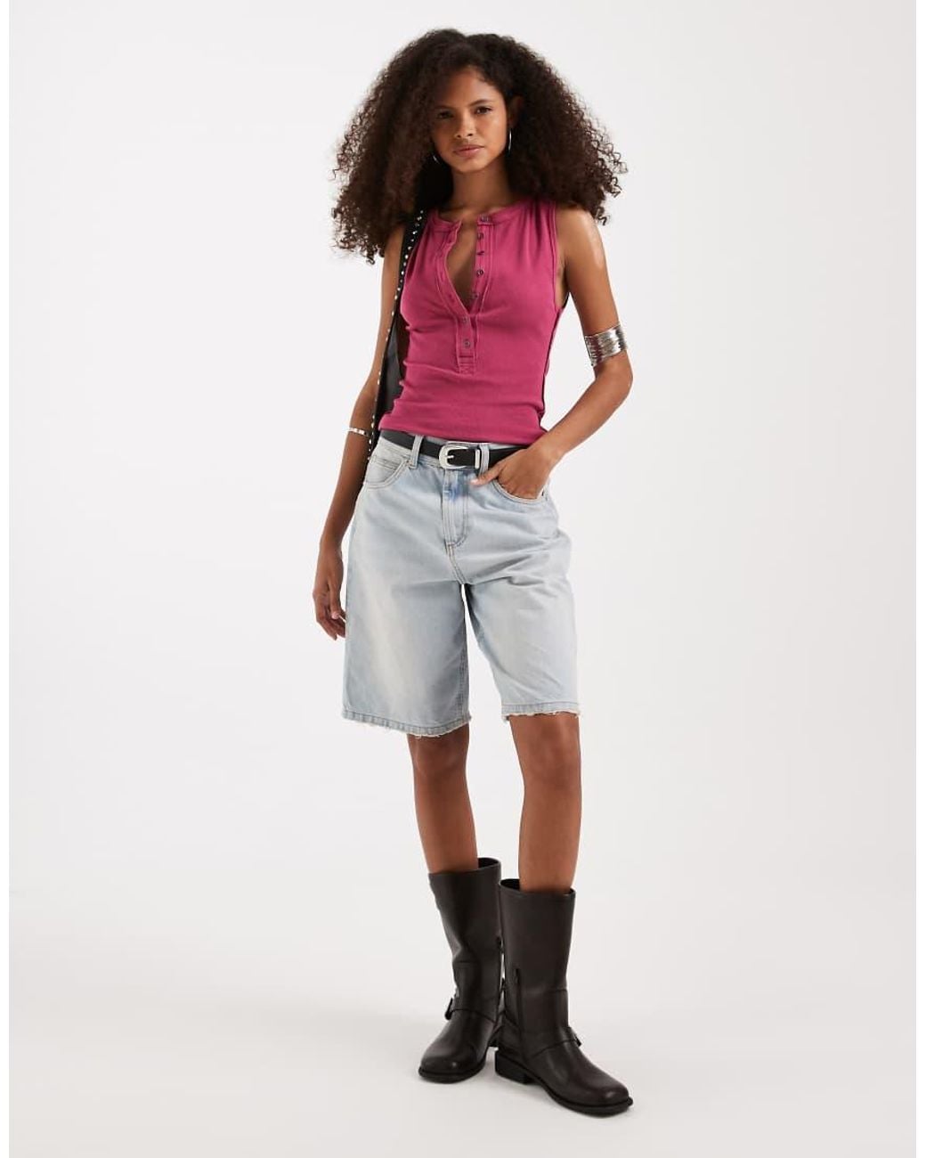 Free People Red Jamie Henley Tank Top