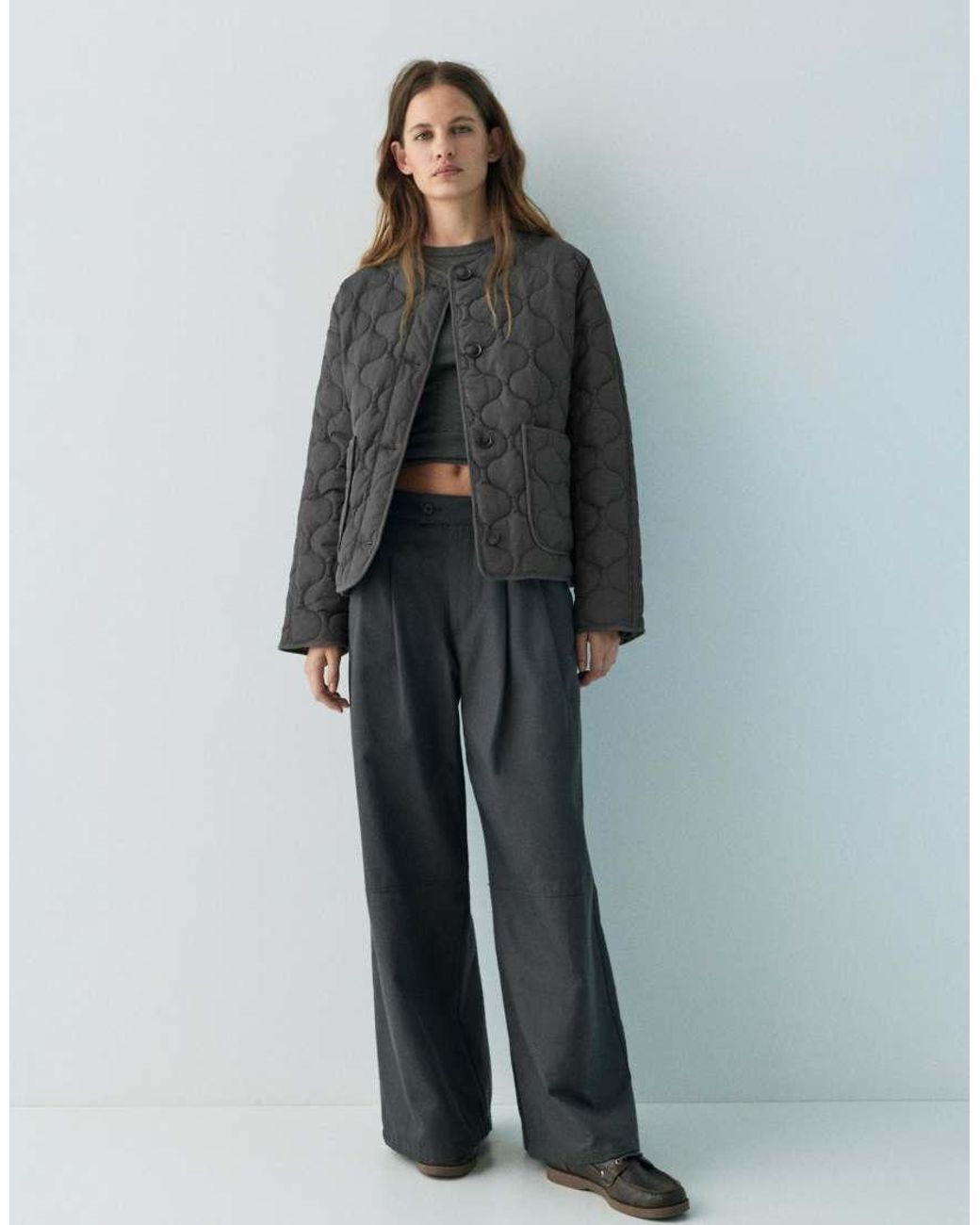 Pull&Bear Gray Lightweight Padded Jacket