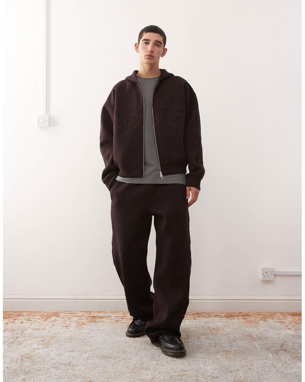 Weekday – simon – kapuzenjacke aus neoprenartigem stoff in Brown für Herren