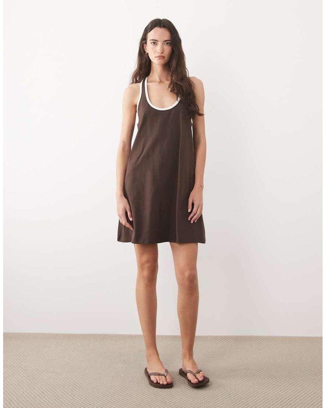 ASOS Multicolor Racer Mini Swing Dress With Contrast Binding