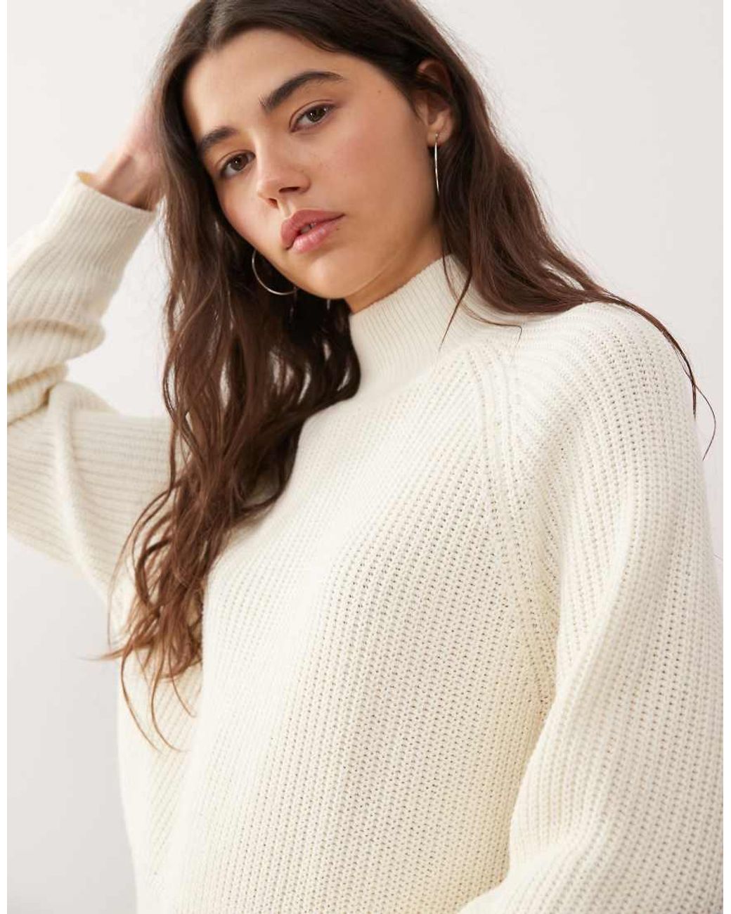 Noisy May Natural High Neck Knit Jumper