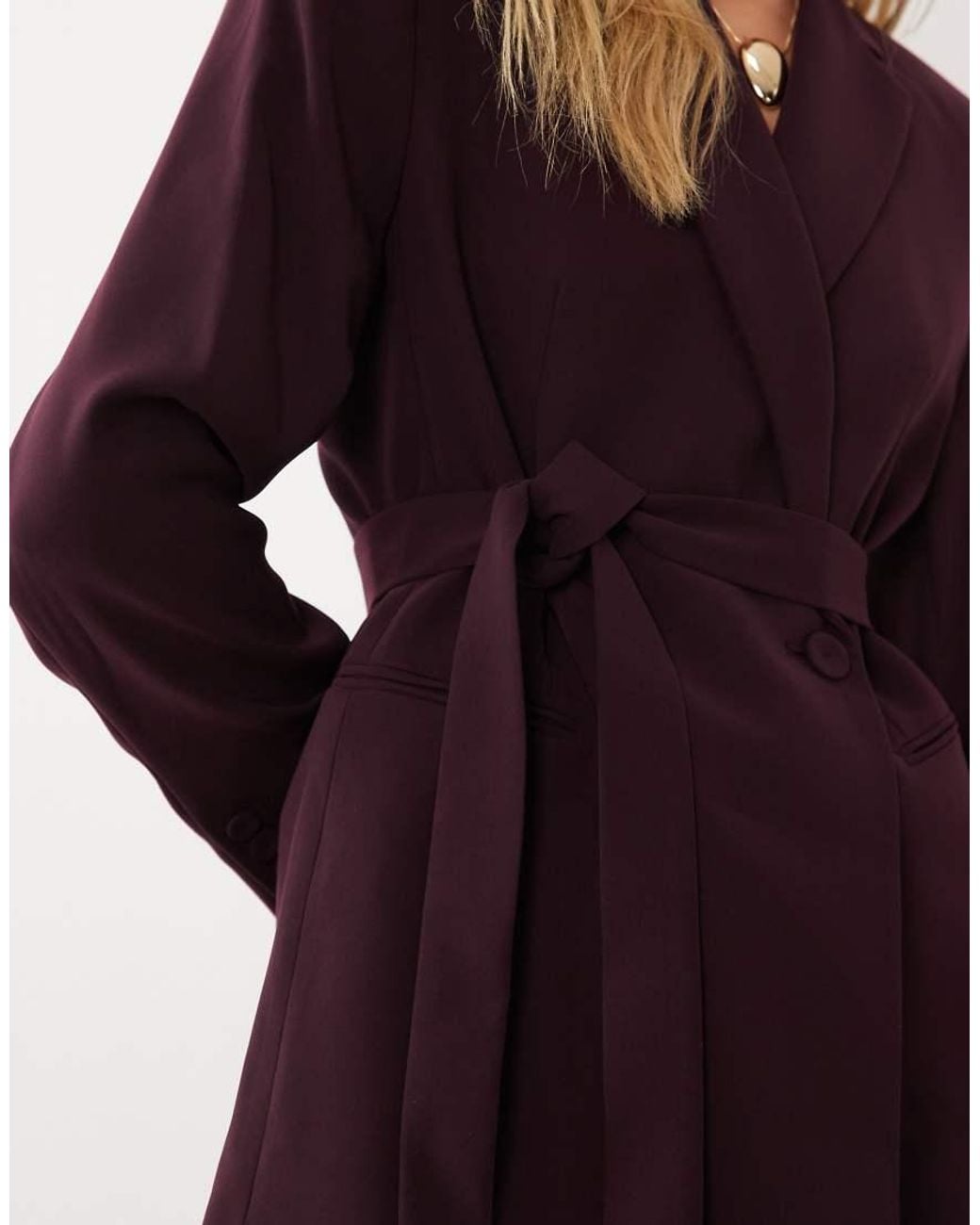 Mango Red Iguana Tie Waist Tailo Blazer Co-ord