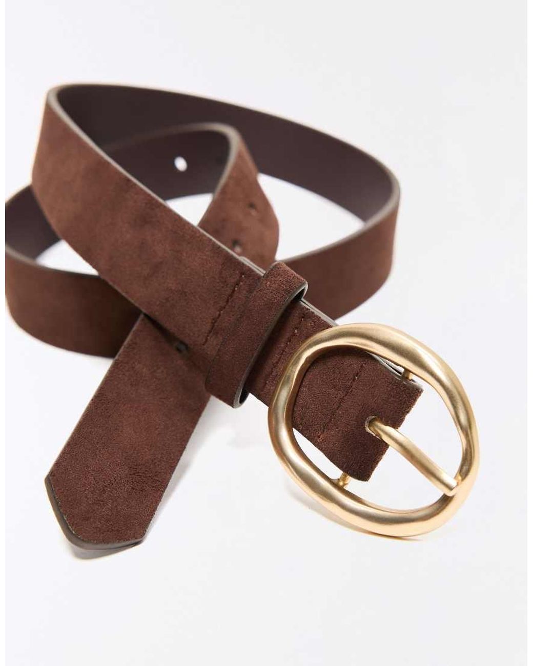Bershka Blue Leather Effect Belt With Buckle