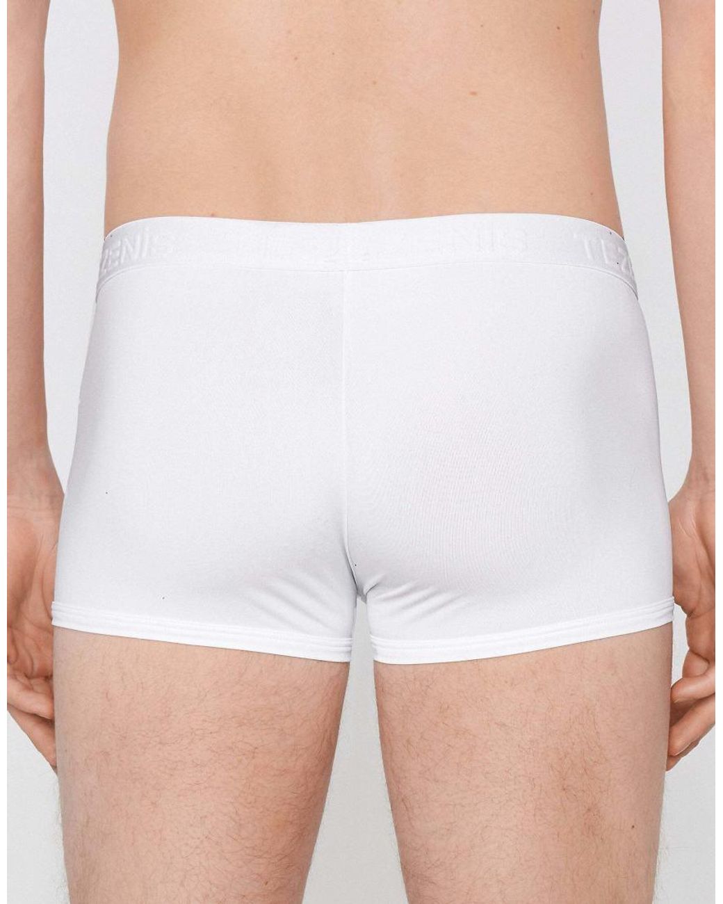 Tezenis White Elastic Microfibre Boxers With Logo for men