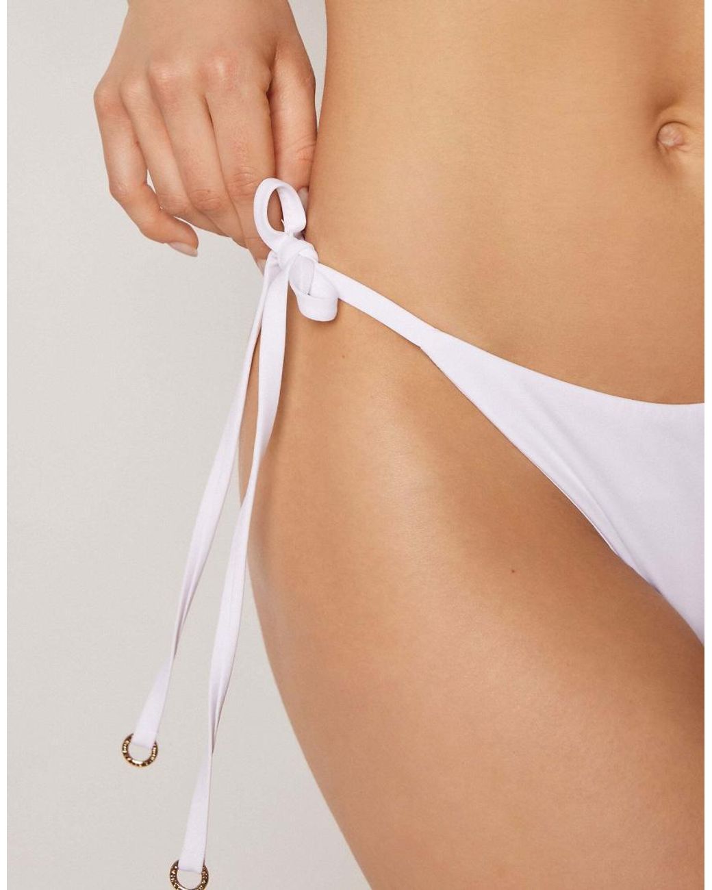 Calzedonia White Premium Fit Tie-Side Brazilian Bikini Bottom