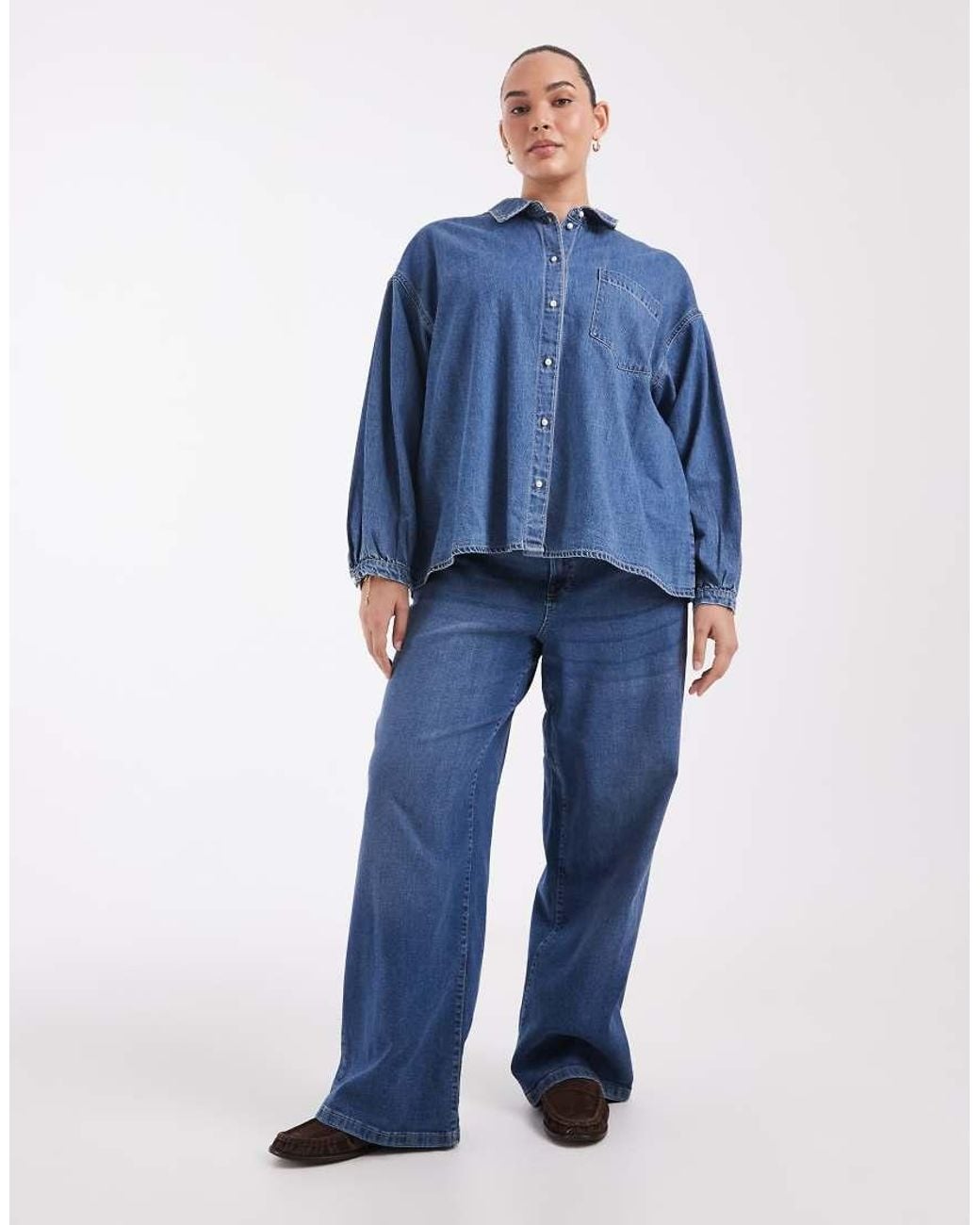 Vero Moda Blue Denim Button Up Shirt