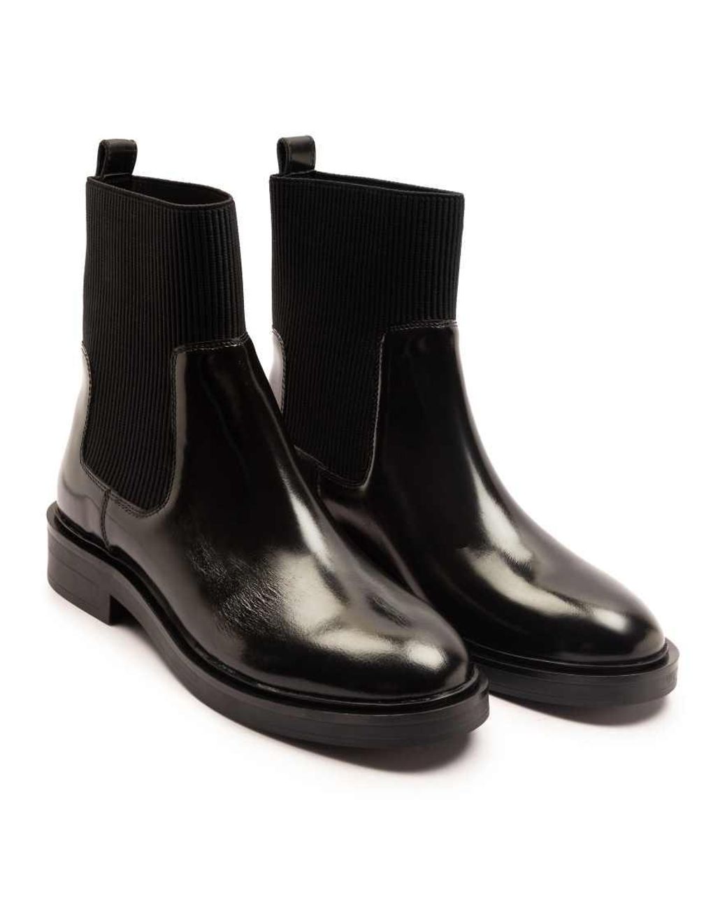 OFF THE HOOK Black Brook Chelsea Ankle Boots With Elastic Side Panels