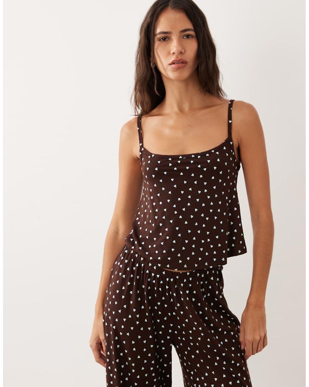 ASOS Black Mix & Match All Over Heart Print Pyjama Cami
