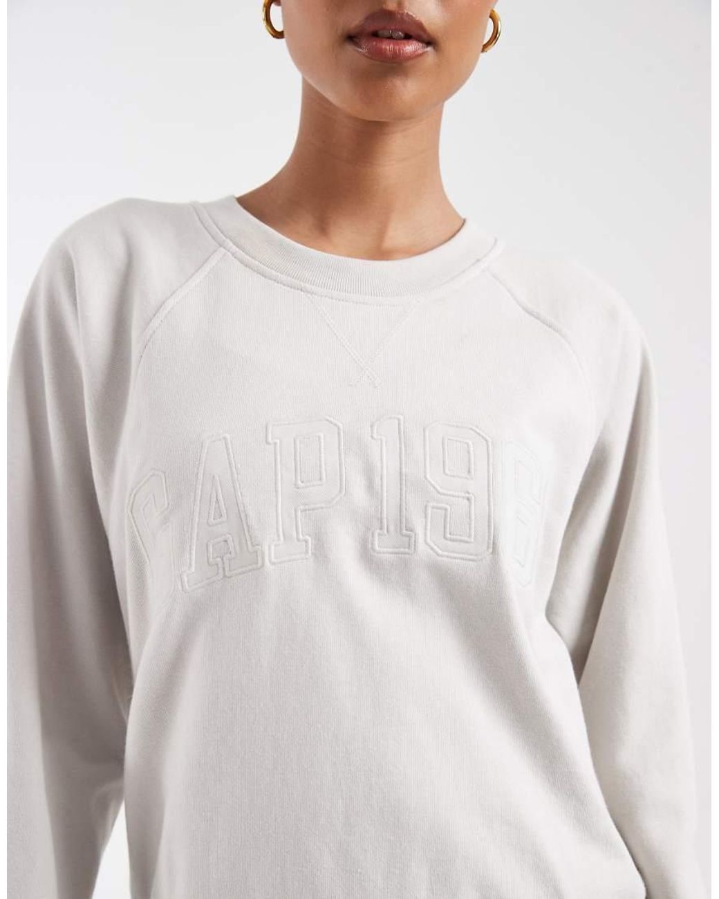 Gap White Colleigate Logo Sweatshirt Co-ord