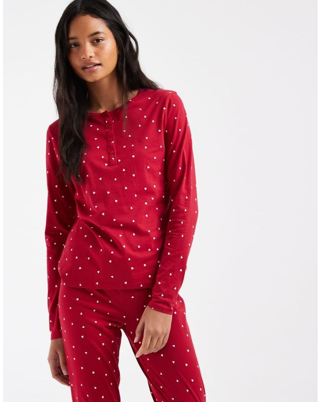 Lindex Red Jersey T-Shirt And Legging Pyjama Set