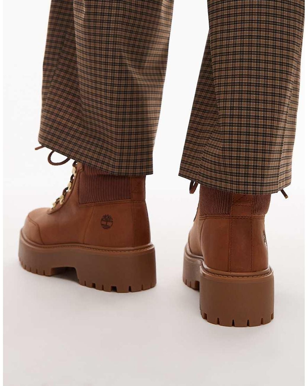 Timberland Gray Stone Street Lace Up Platform Boots