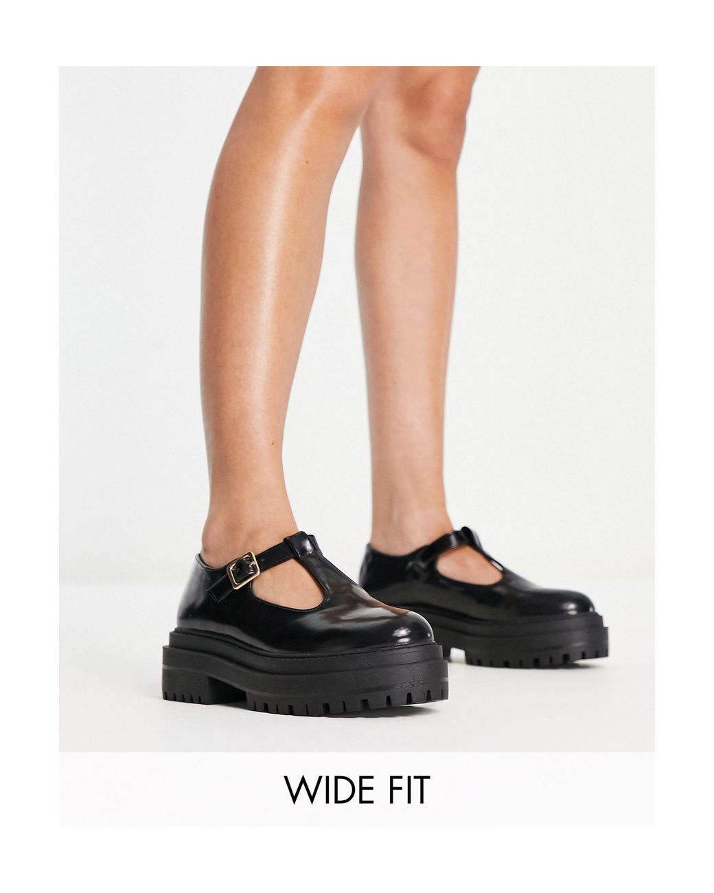 Raid Wide Fit Boston Mary Jane Shoes in Black Lyst Canada