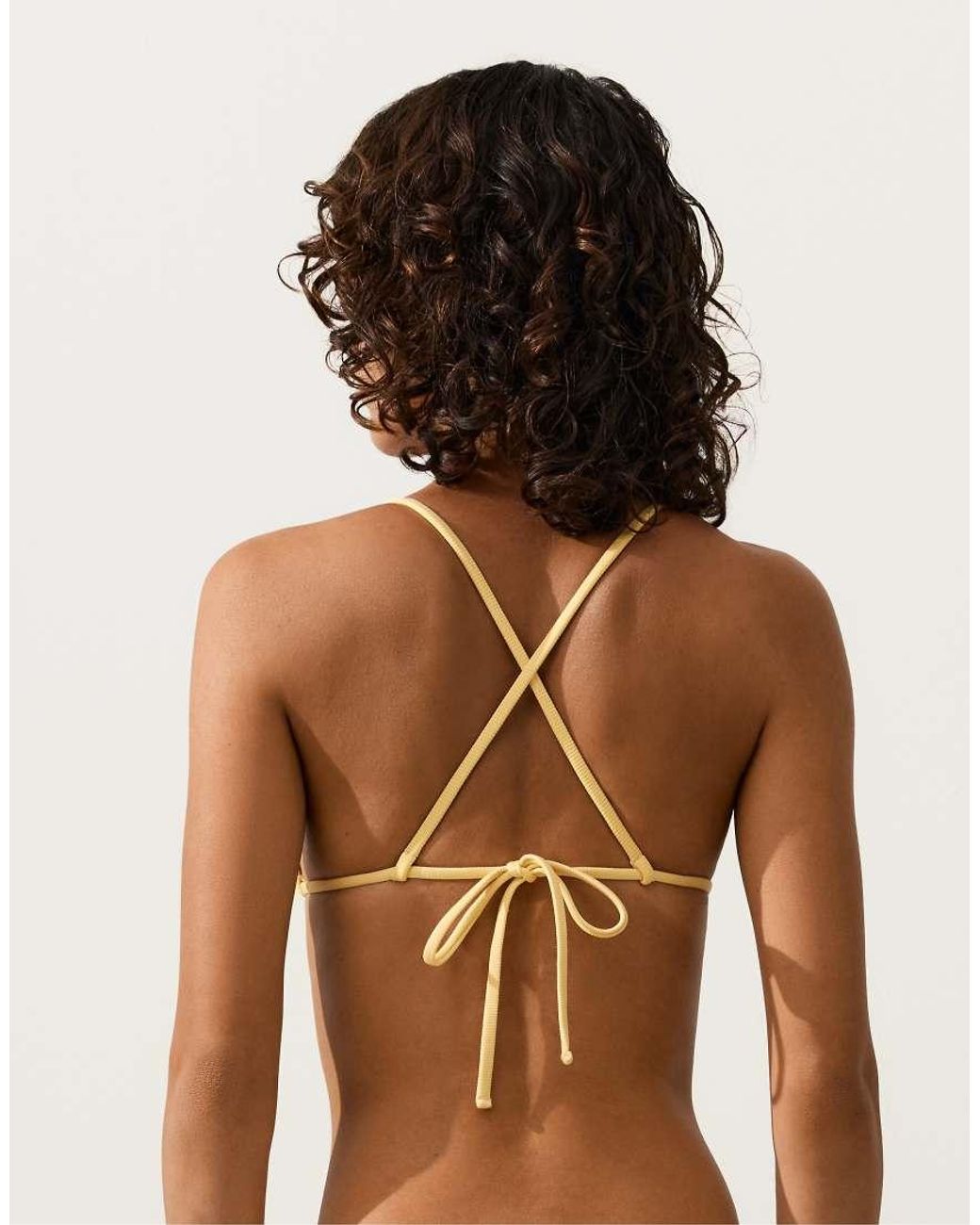 Oysho Natural Rib Triangle Bikini Top