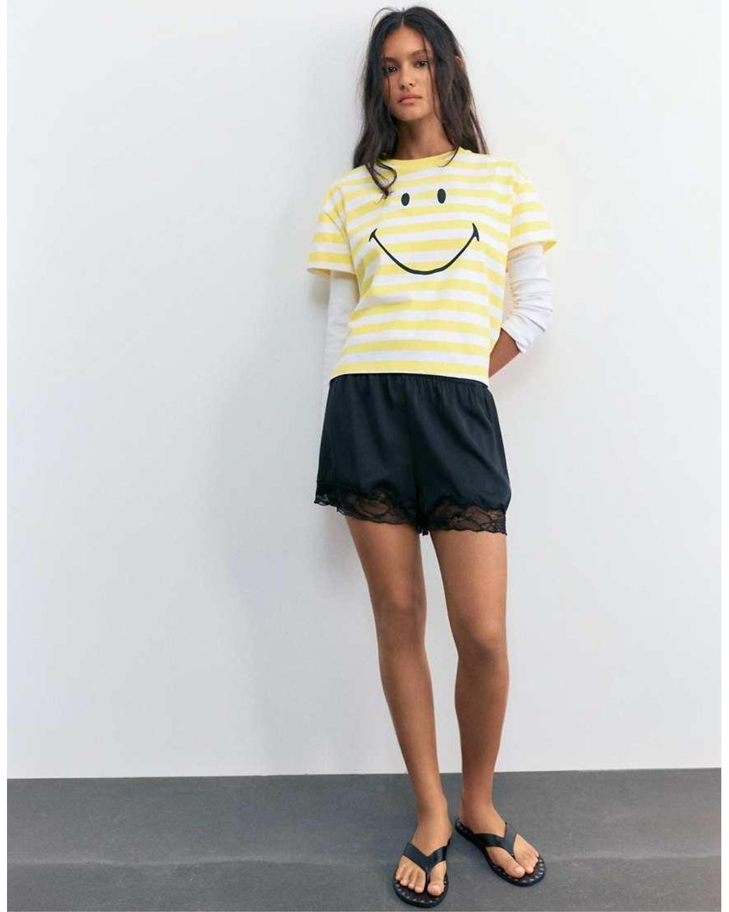 Pull&Bear Natural Striped T-shirt