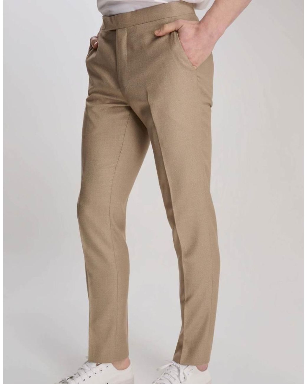 Harry Brown Natural Archie Melange Slim Fit Suit Trousers for men
