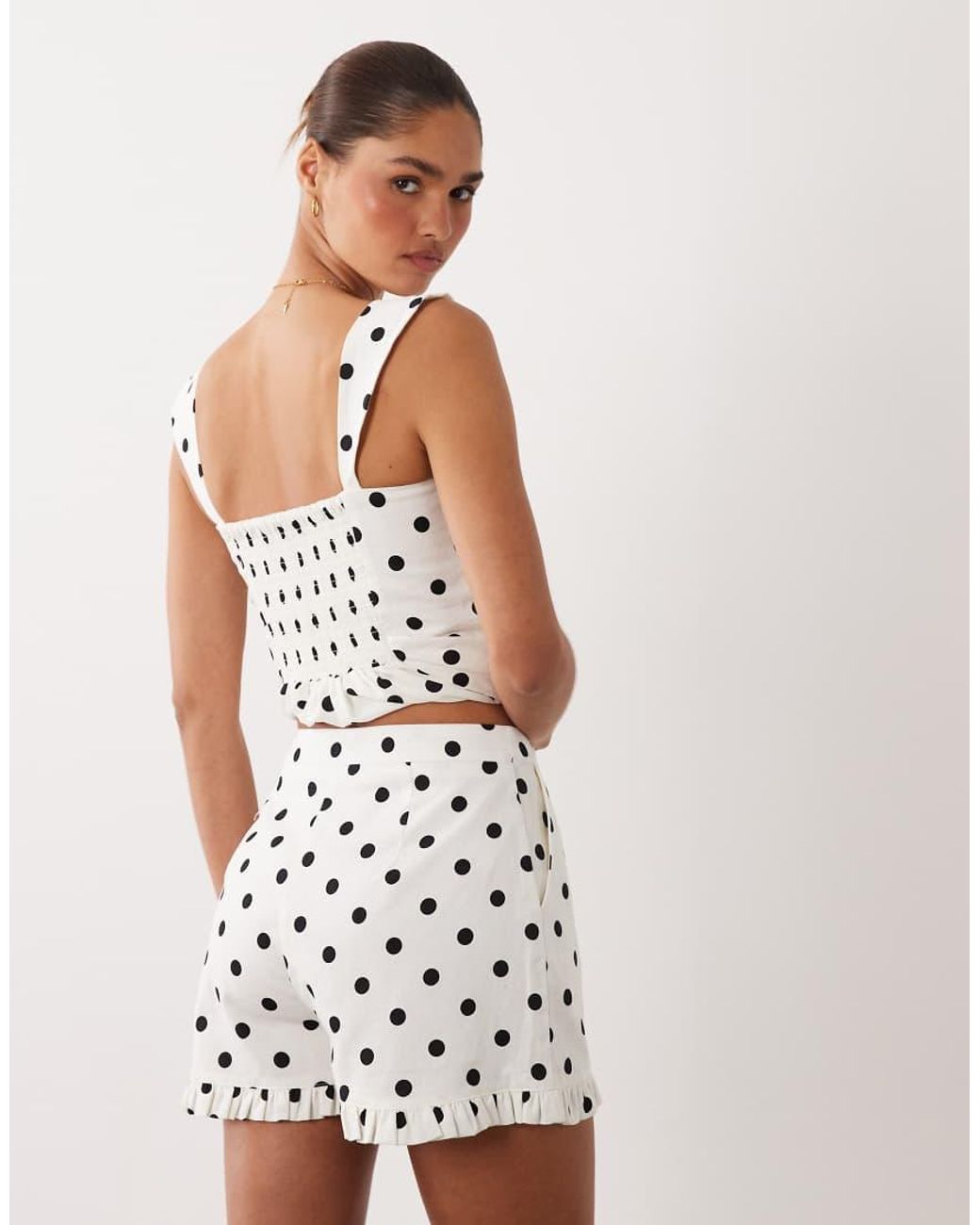 Nobody's Child White Linen And Cotton Blend Ruffle Hem Shorts Co-ord