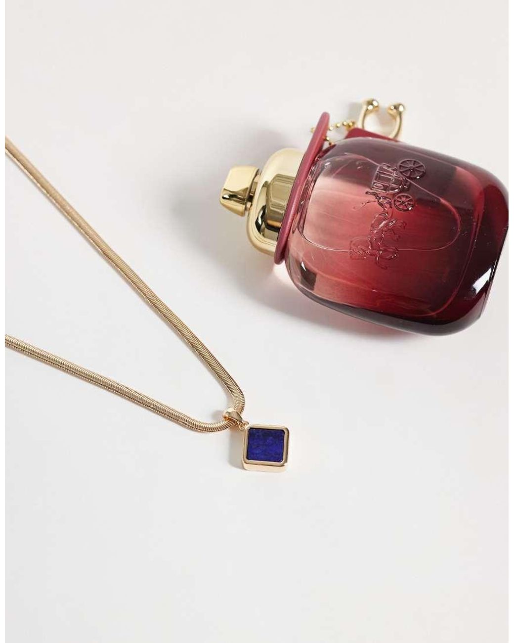 Reclaimed Vintage White Pendant With Blue Lapis Stone