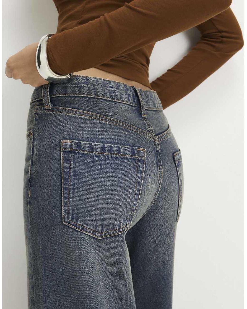 River Island Blue Tinted Relaxed Straight Leg Jeans