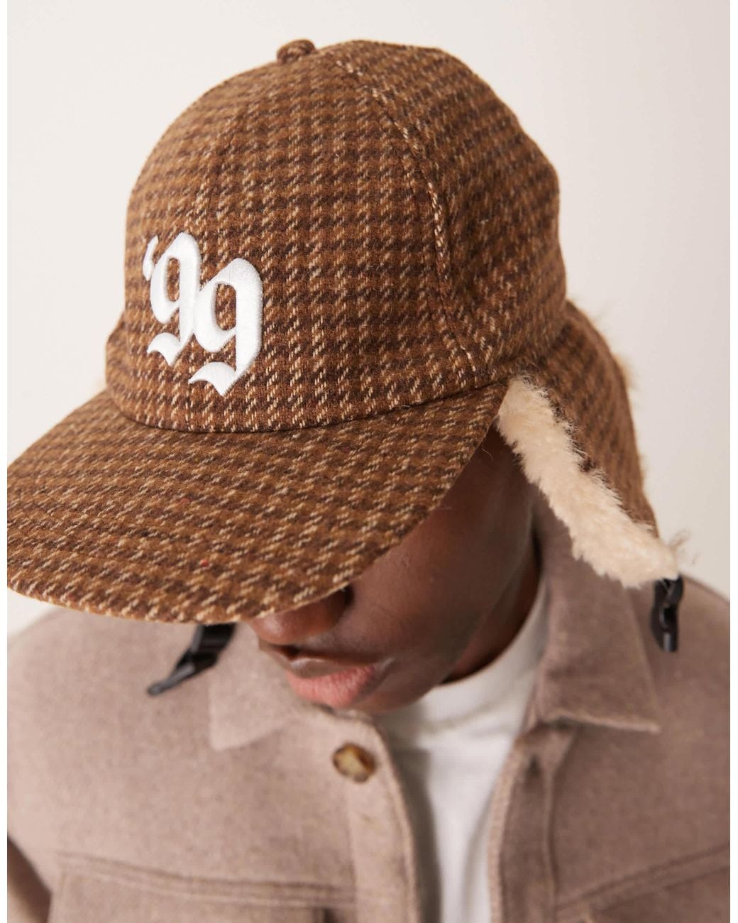 ASOS Brown Trapper Cap for men