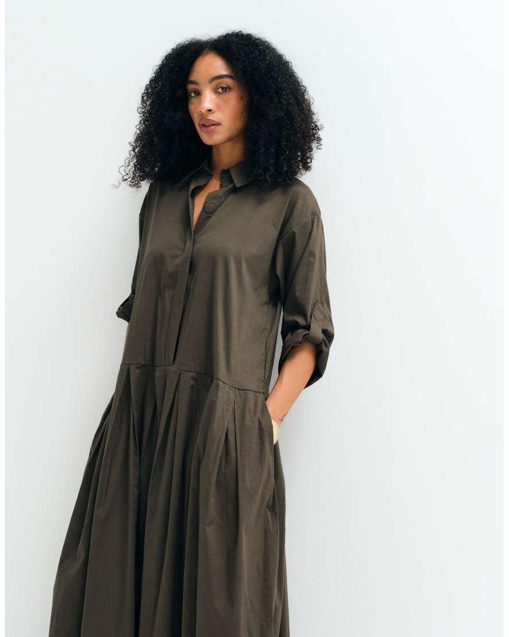 ASOS Black Asos Adaptive Magnetic Popper Button Thru Skirt Midi Dress