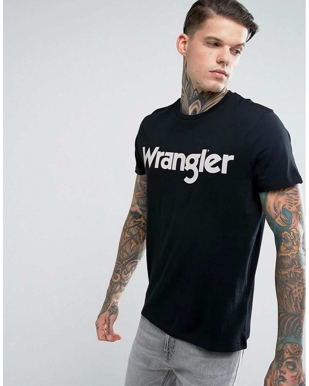 Wrangler Logo T-shirt in Black for Men | Lyst