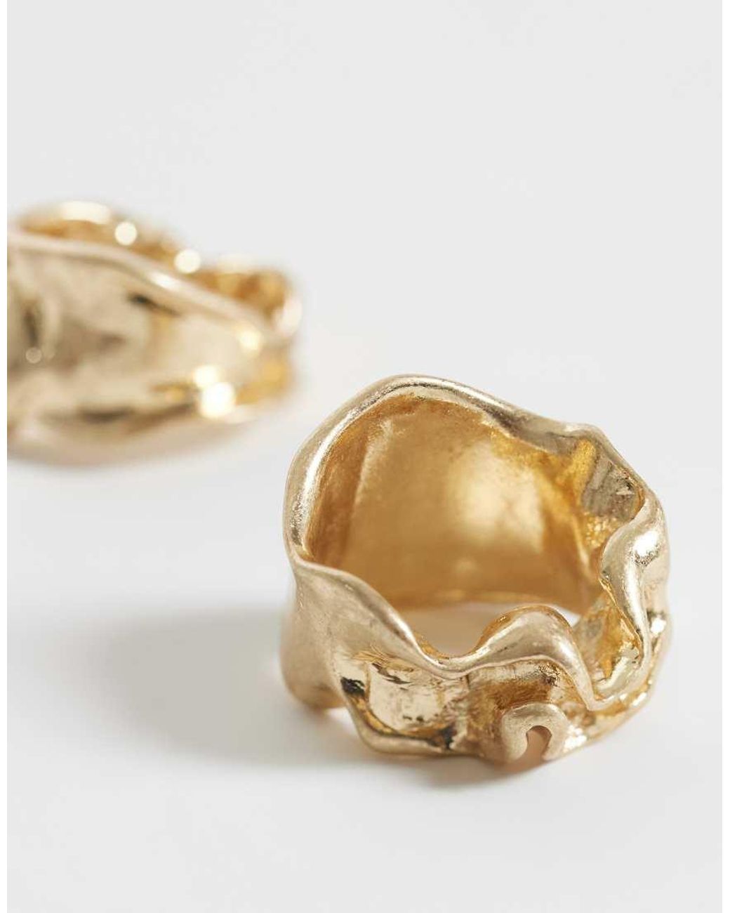 Weekday Metallic Twist Detail Ring 2-pack
