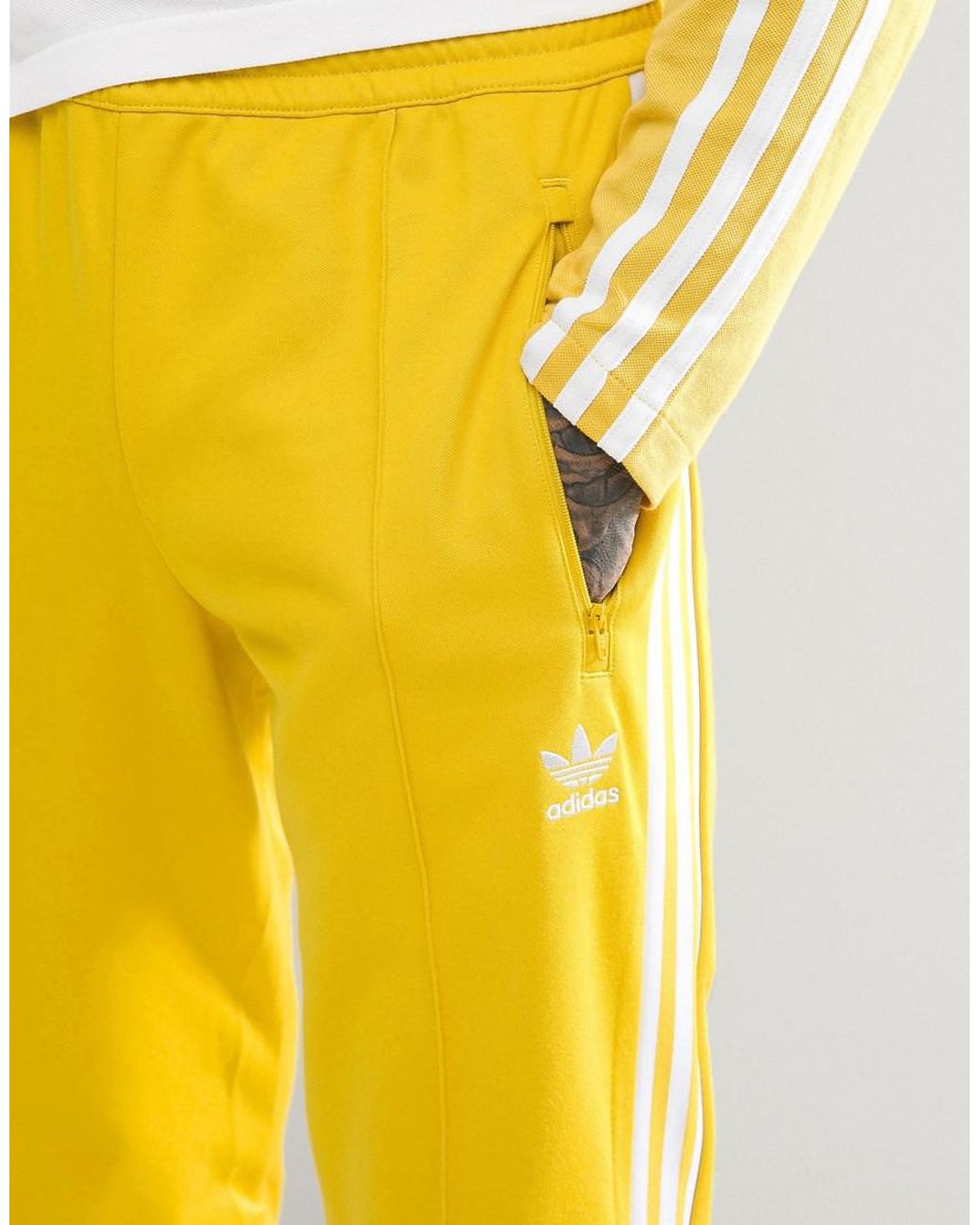 adidas Originals Adicolor Beckenbauer Joggers In Skinny Fit In Yellow Cw1273  for Men | Lyst Australia