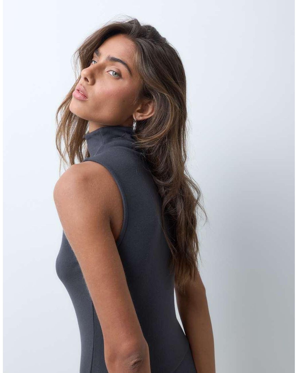 ASOS Gray Supersoft Circle Skirted Mini Dress
