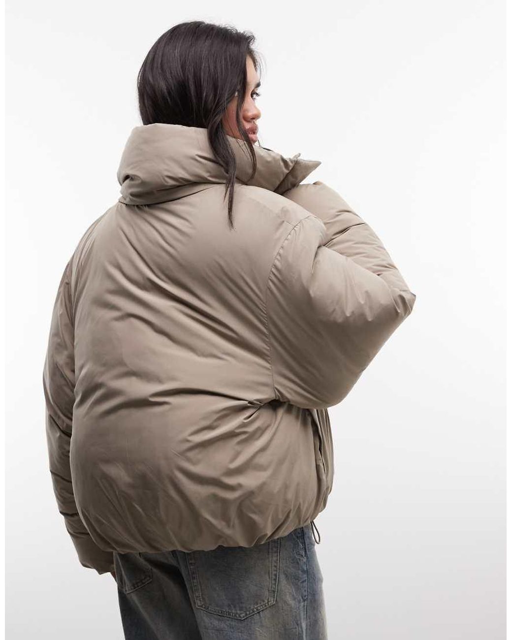Weekday Natural High Neck Oversized Puffer Coat