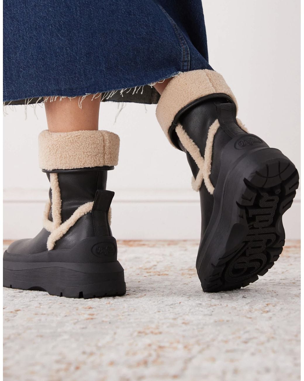 Buffalo Blue Fold Lined Boots