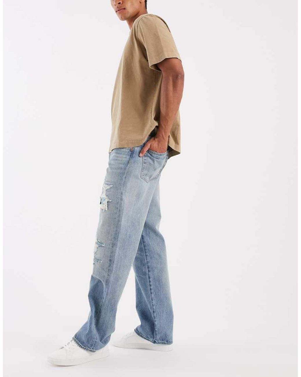 Levi's Blue 501 Loose Straight Jeans for men