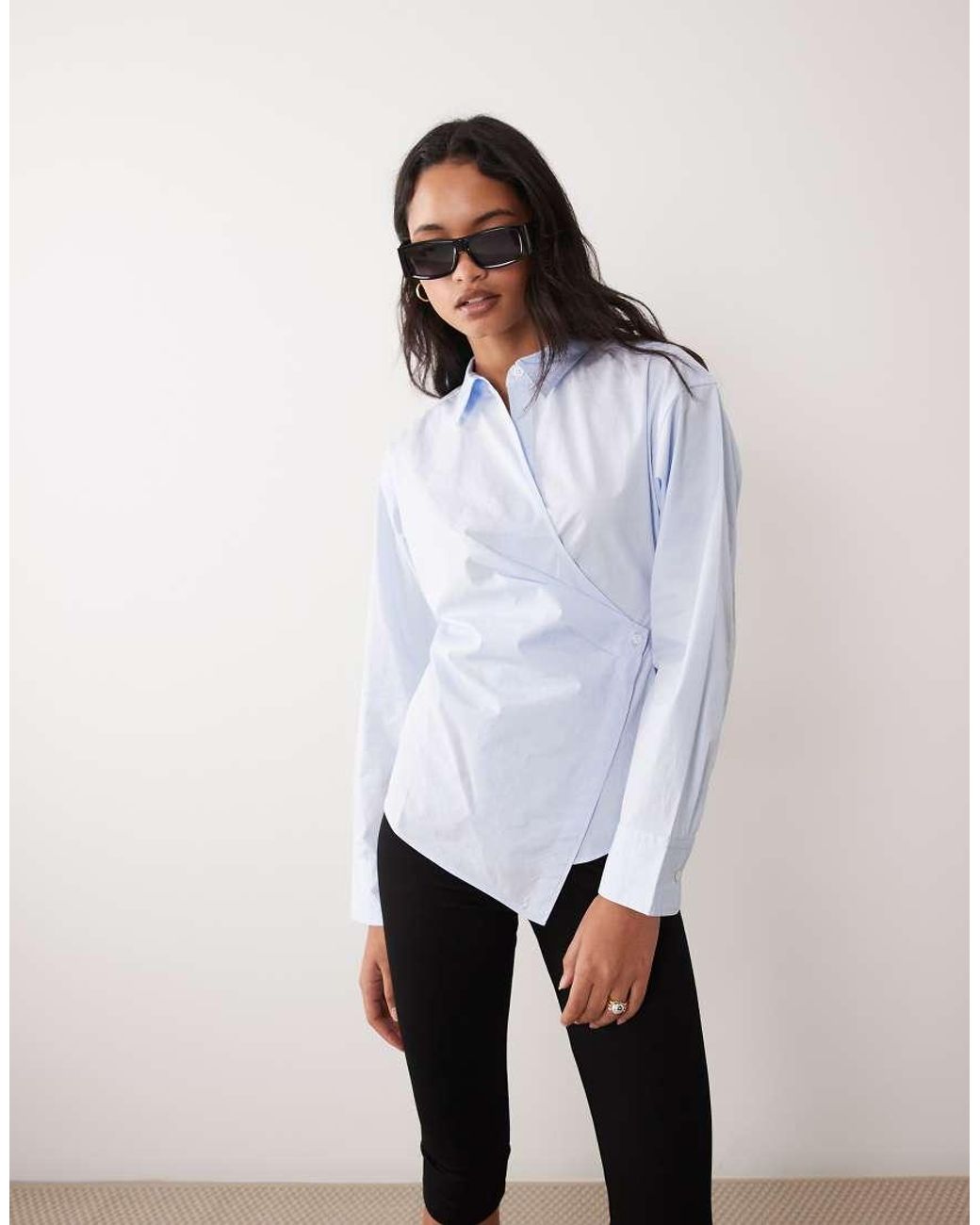 ARKET White Pure Cotton Wrap Blouse