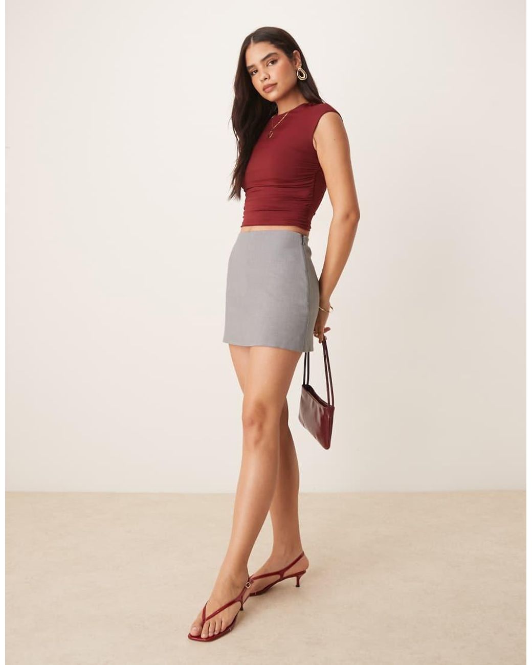 Abercrombie & Fitch Red Ultra High Rise Mini Skort