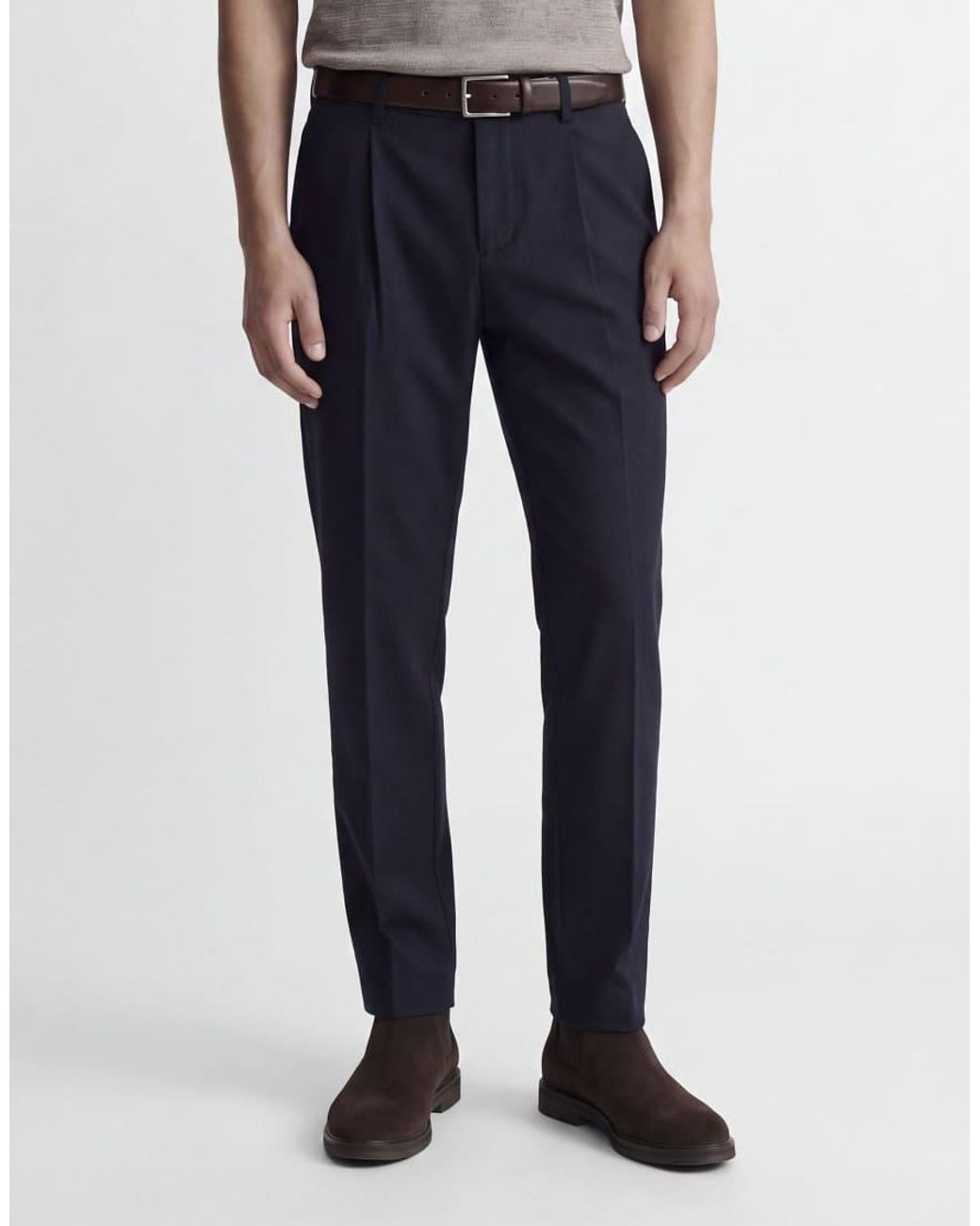 Jack & Jones Blue Daytona Mid Waist Wide Leg Trousers for men
