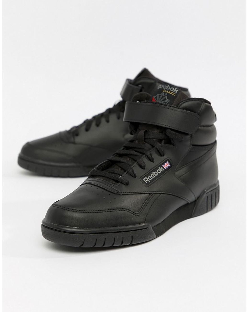 Reebok Men's Ex O Fit Hi Top Sneakers In Black 3478