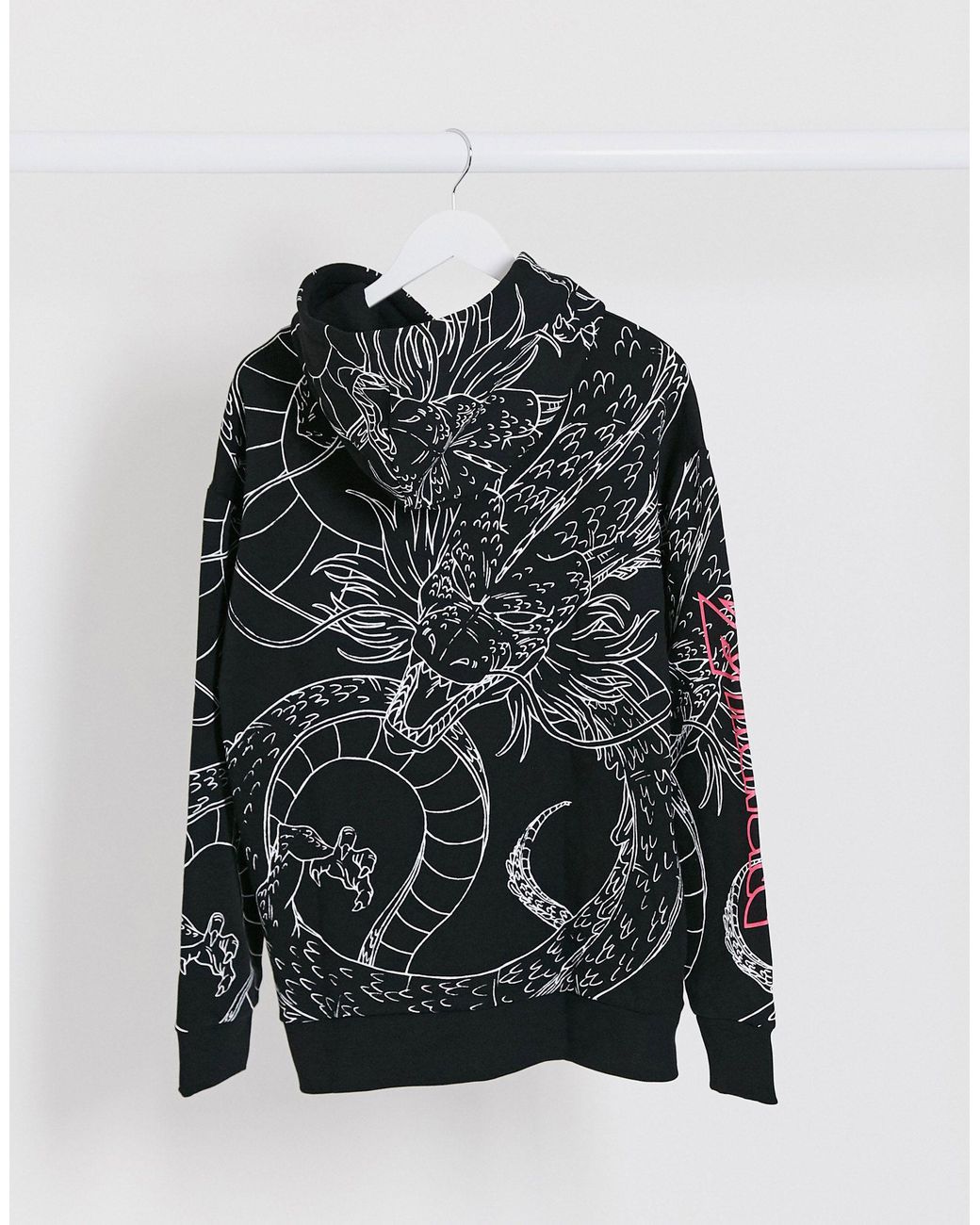 Bershka Dragon Ball Hoodie With All Over Print in Black for Men | Lyst  Australia