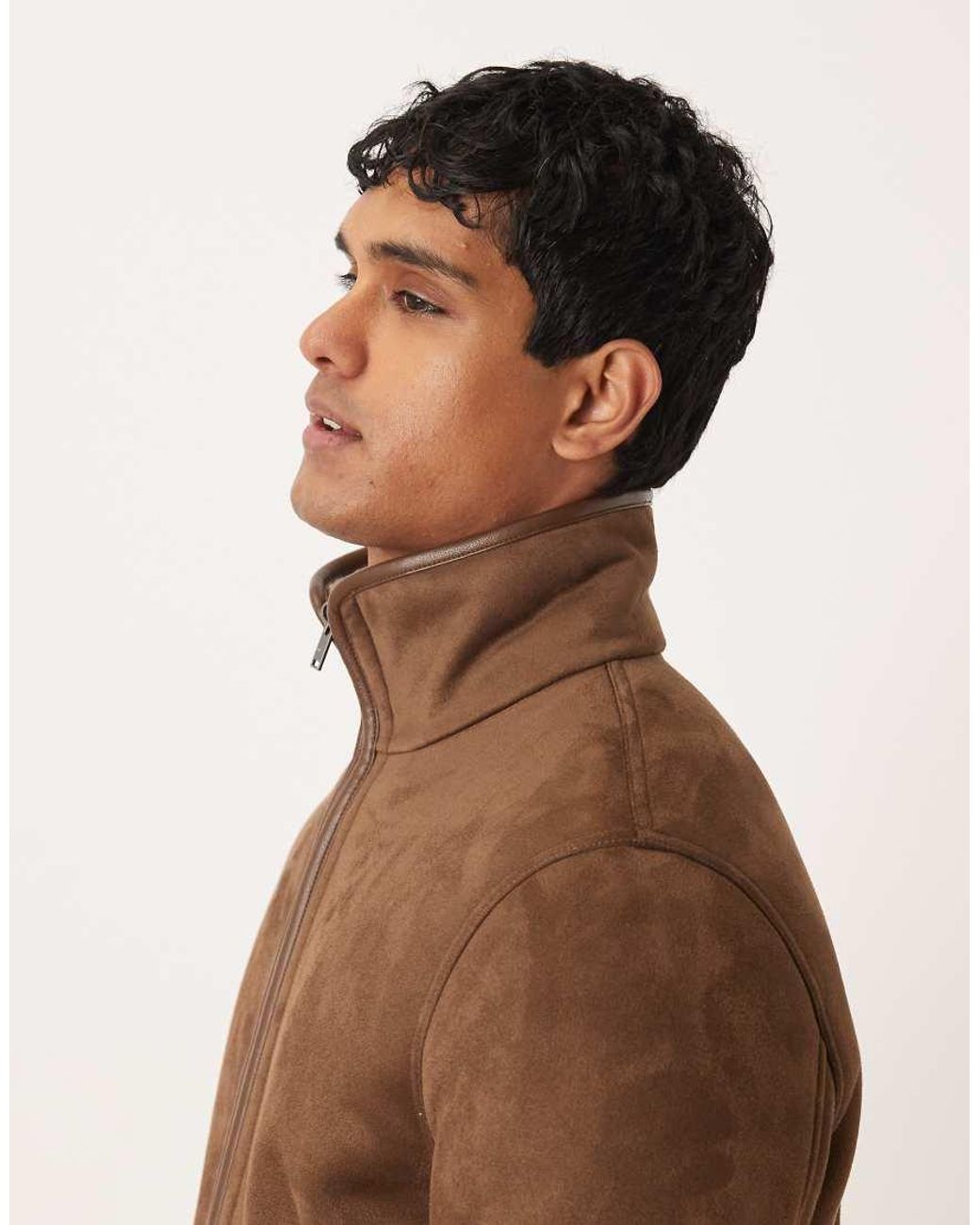Mango Natural Relaxed Fit Borg Lined Jacket for men