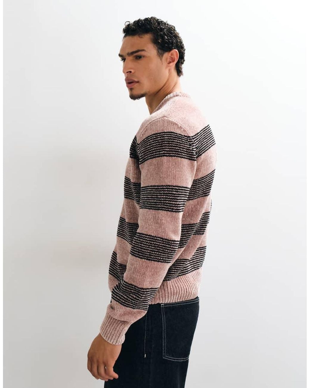 Brave Soul Gray Chenille Crew Neck Sweater for men
