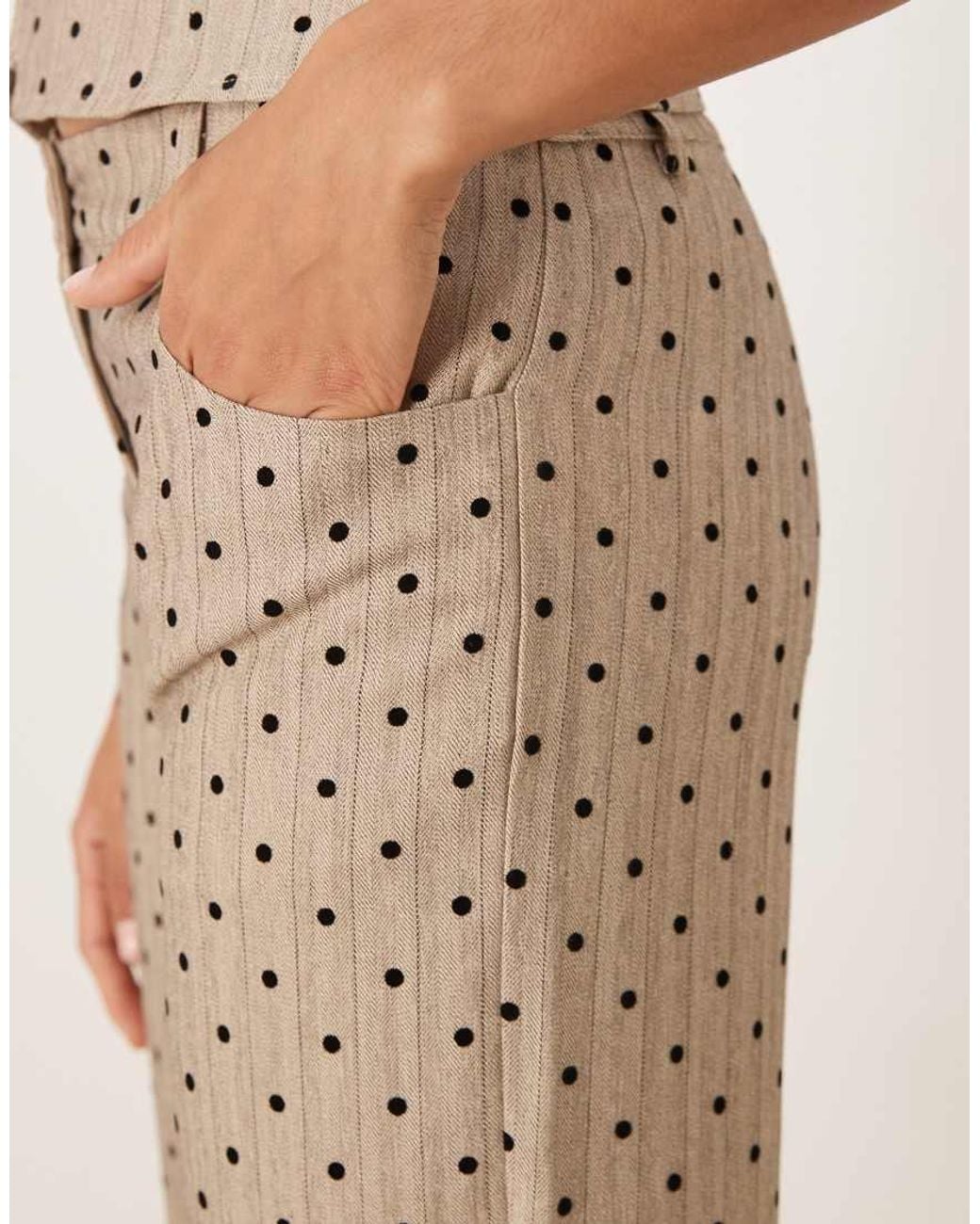 Motel Natural Co-Ord Tatina Polka Dot Trouser