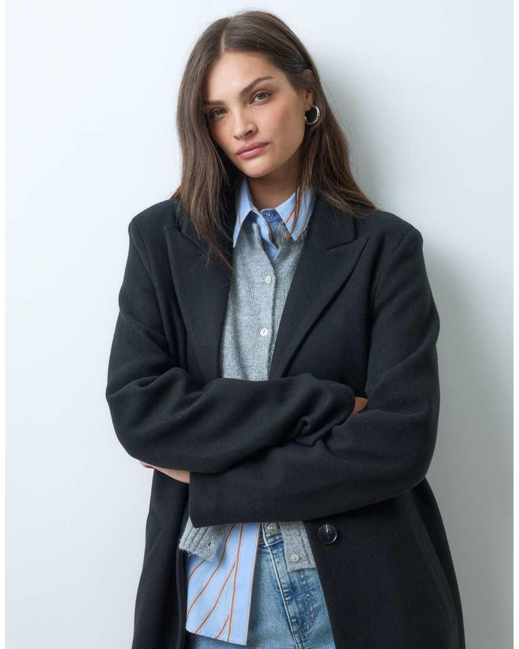 ASOS Blue Asos Design Tall Single Breasted Chuck On Overcoat