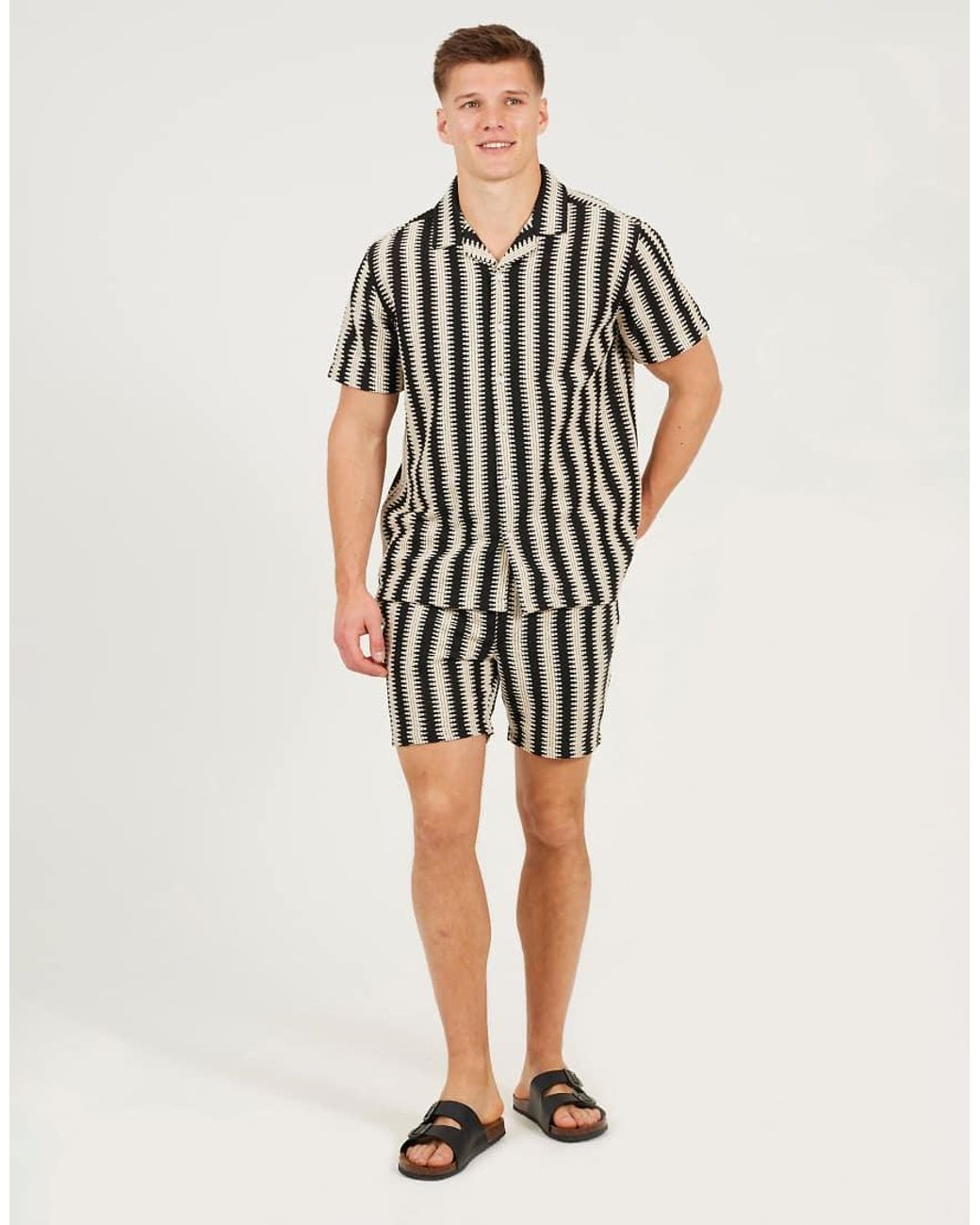 Brave Soul Black Stripe Shorts for men